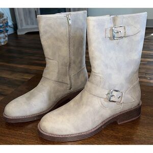 Dolce Vita Tan Moto Boots with Silver Accents